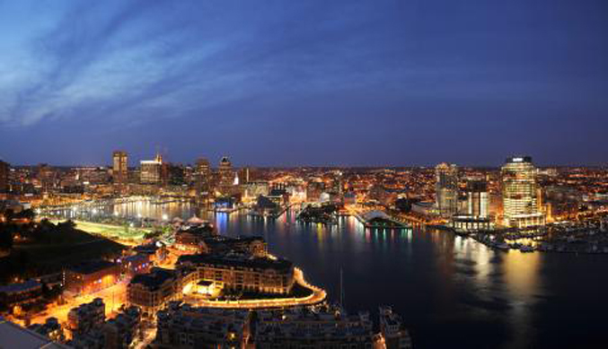 Baltimore Skyline Nighttime